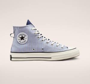 Zapatillas Altas Converse Chuck 70 Crafted Stripe Tenis Indigo | CV-536PJD