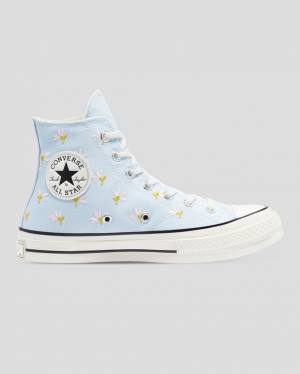 Zapatillas Altas Converse Chuck 70 Embroidered Garden Party Tenis Azules | CV-094VIY