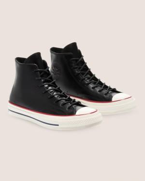 Zapatillas Altas Converse Chuck 70 Premium Cuero Tenis Negras | CV-278IXS