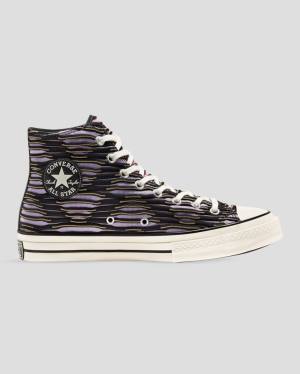 Zapatillas Altas Converse Chuck 70 Wavy Knit Tenis Naranjas Negras Moradas | CV-130TNP