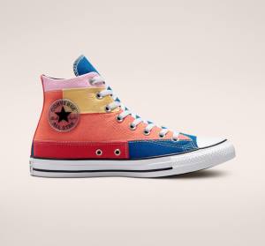 Zapatillas Altas Converse Chuck Taylor All Star Patchwork Tenis Azules Rosas | CV-548BWH