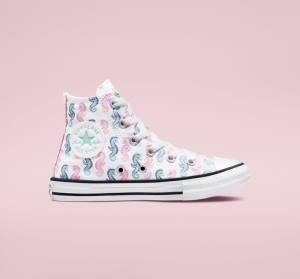 Zapatillas Altas Converse Chuck Taylor All Star Seahorses Tenis Blancas Rosas Verde Menta | CV-830SEP