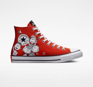 Zapatillas Altas Converse Peanuts Chuck Taylor All Star Tenis Rojas Negras Blancas | CV-678BFQ