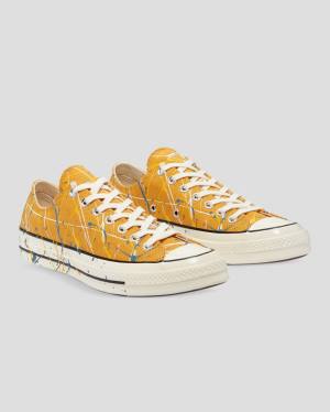 Zapatillas Bajas Converse Chuck 70 Archive Print Paint Splatter Tenis Amarillo | CV-594GDR