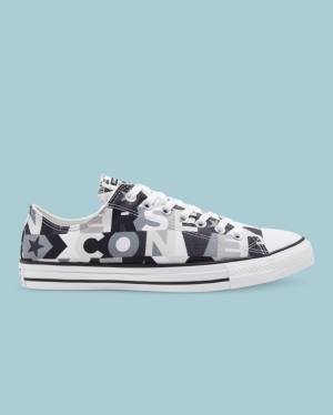 Zapatillas Bajas Converse Chuck Taylor All Star Logo Print Tenis Negras | CV-437SMH