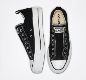 Zapatillas Bajas Converse Chuck Taylor All Star Lift Plataforma Slip Tenis Negras Blancas | CV-480JFU