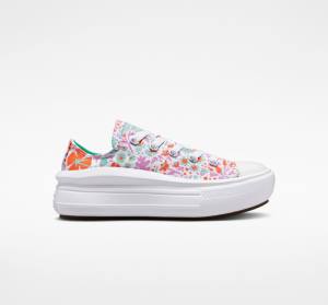 Zapatillas Bajas Converse Chuck Taylor All Star Move Plataforma Paper Floral Tenis Blancas Verde Menta | CV-923SPN