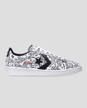 Zapatillas Bajas Converse Keith Haring Pro Cuero Tenis Blancas Negras Rojas | CV-651NJH