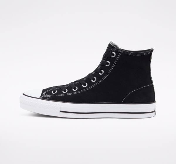 Tenis Para Montar Tabla Converse CONS Chuck Taylor All Star Pro Gamuza Tenis Negras Blancas | CV-068KGM