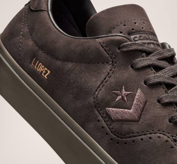 Tenis Para Montar Tabla Converse CONS Louie Lopez Pro Nubuck Cuero Tenis Cafe Negras Marrones | CV-701MWX