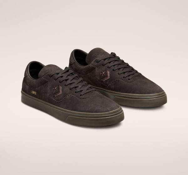 Tenis Para Montar Tabla Converse CONS Louie Lopez Pro Nubuck Cuero Tenis Cafe Negras Marrones | CV-701MWX