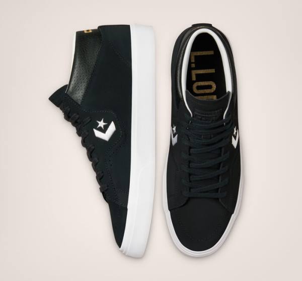 Tenis Para Montar Tabla Converse CONS Louie Lopez Pro Mid Tenis Negras Blancas | CV-730CNU