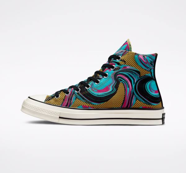 Zapatillas Altas Converse Chuck 70 '90s Marbled Tenis Turquesa | CV-238GTB