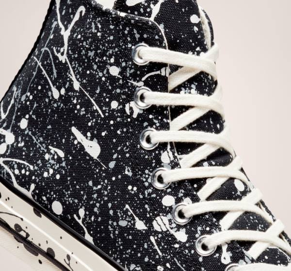 Zapatillas Altas Converse Chuck 70 Archive Paint Splatter Tenis Negras Gris | CV-258EAO