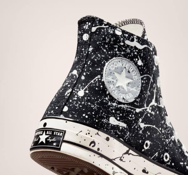 Zapatillas Altas Converse Chuck 70 Archive Paint Splatter Tenis Negras Gris | CV-613TCX