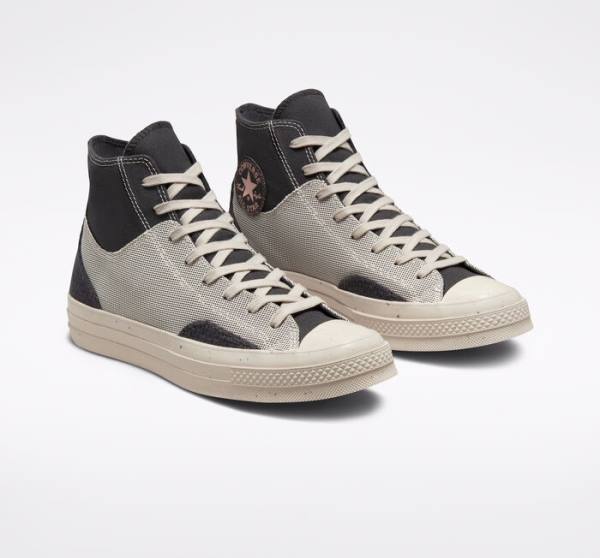 Zapatillas Altas Converse Chuck 70 Crafted Lona Tenis Marrones | CV-019ITG