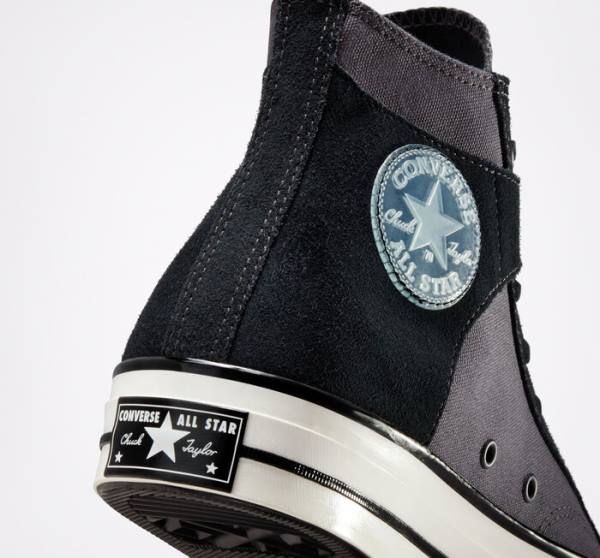 Zapatillas Altas Converse Chuck 70 Crafted Lona Tenis Negras Blancas | CV-645JNU