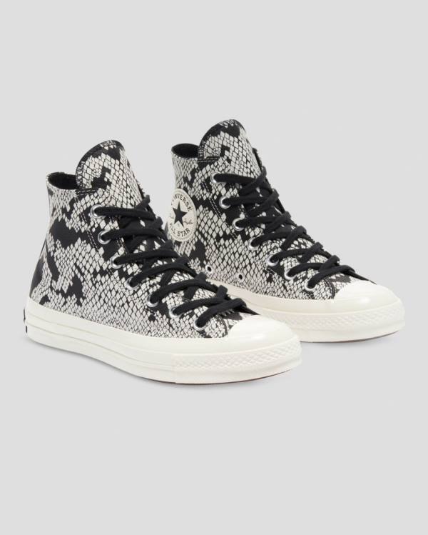 Zapatillas Altas Converse Chuck 70 Cuero Snake Print Tenis Beige | CV-798XFA