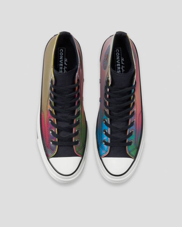 Zapatillas Altas Converse Chuck 70 Iridescent Tenis Negras | CV-129QDK