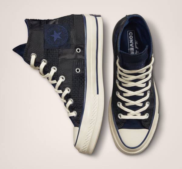 Zapatillas Altas Converse Chuck 70 It's Possible Tenis Negras Azul Marino | CV-175PIX