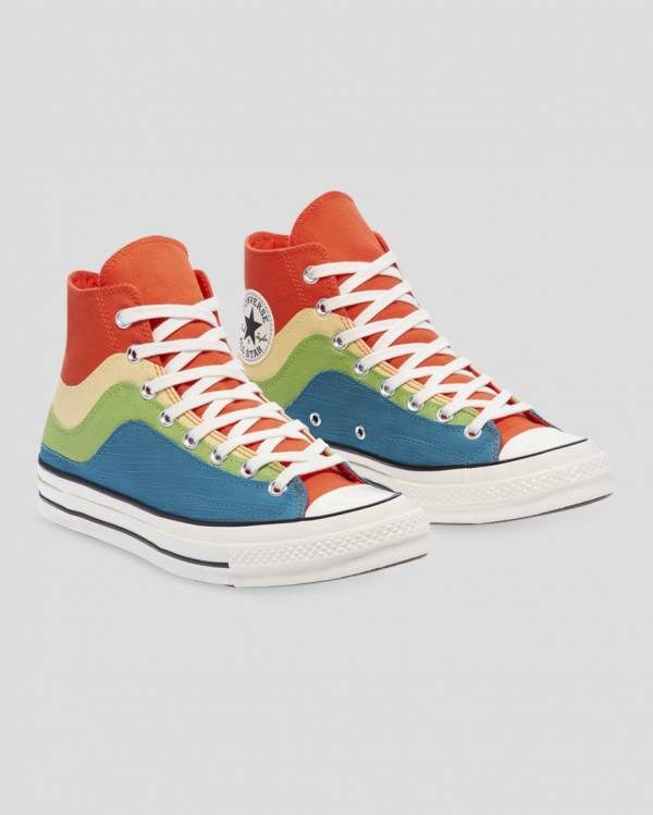 Zapatillas Altas Converse Chuck 70 National Parks Tenis Azules Verde Naranjas | CV-415FXW