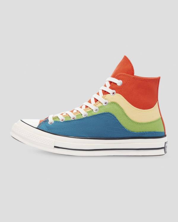 Zapatillas Altas Converse Chuck 70 National Parks Tenis Azules Verde Naranjas | CV-415FXW