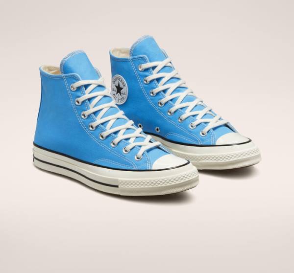 Zapatillas Altas Converse Chuck 70 Pastel Polyester Tenis Azules Negras | CV-876PLW