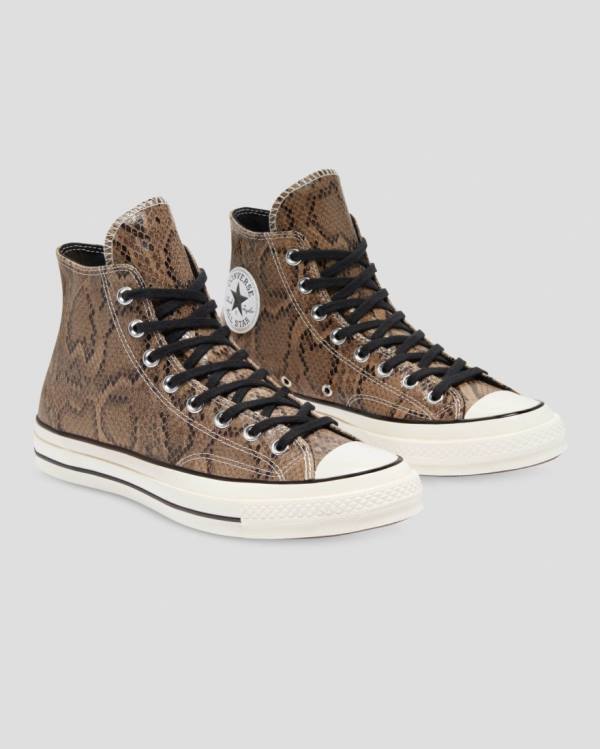 Zapatillas Altas Converse Chuck 70 Reptile Gamuza Tenis Marrones | CV-156DOU