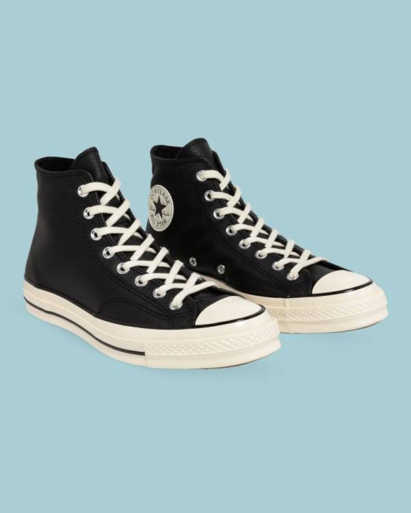 Zapatillas Altas Converse Chuck 70 Seasonal Cuero Tenis Negras | CV-243MJP