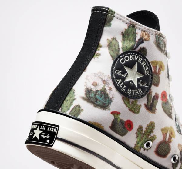 Zapatillas Altas Converse Chuck 70 Succulents Tenis Negras | CV-491KHT