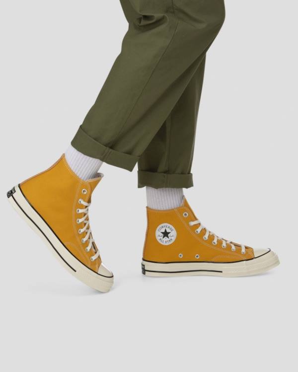 Zapatillas Altas Converse Chuck 70 Vintage Lona Tenis Amarillo | CV-346PAK