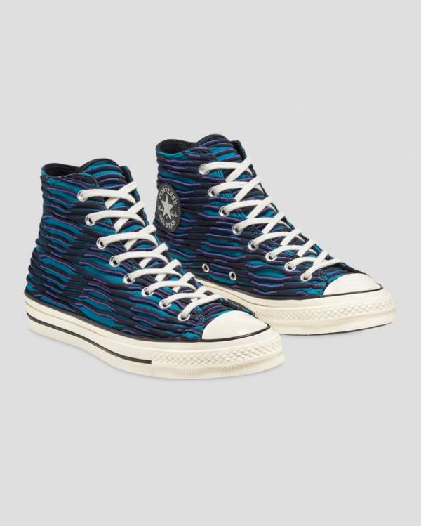 Zapatillas Altas Converse Chuck 70 Wavy Knit Tenis Azules | CV-047ZSH