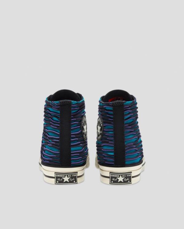 Zapatillas Altas Converse Chuck 70 Wavy Knit Tenis Azules | CV-047ZSH