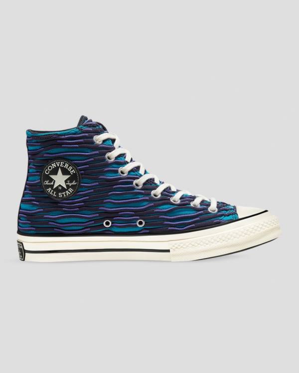 Zapatillas Altas Converse Chuck 70 Wavy Knit Tenis Azules | CV-047ZSH