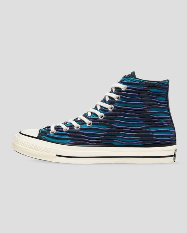 Zapatillas Altas Converse Chuck 70 Wavy Knit Tenis Azules | CV-124ESD