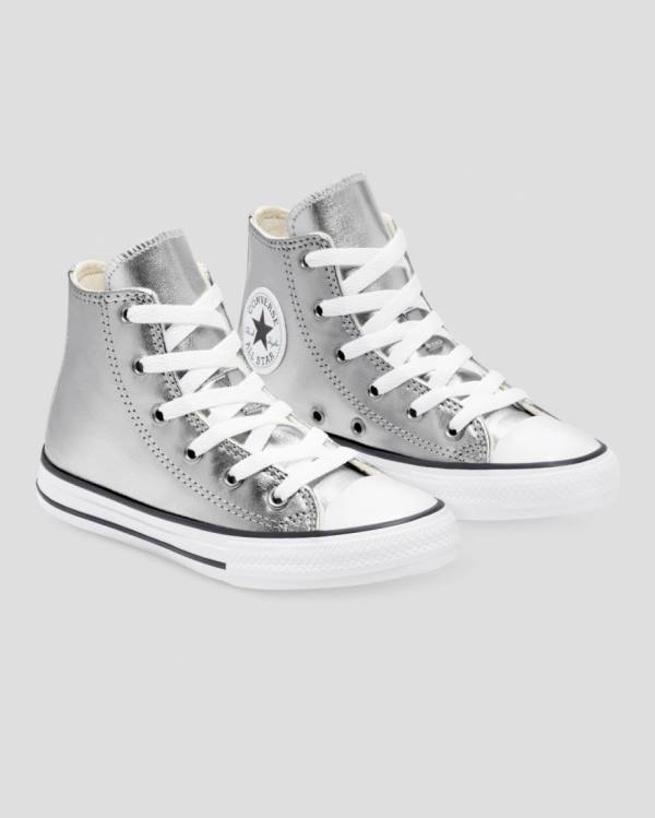 Zapatillas Altas Converse Chuck Taylor All Star Metallic Tenis Plateadas | CV-013ISL