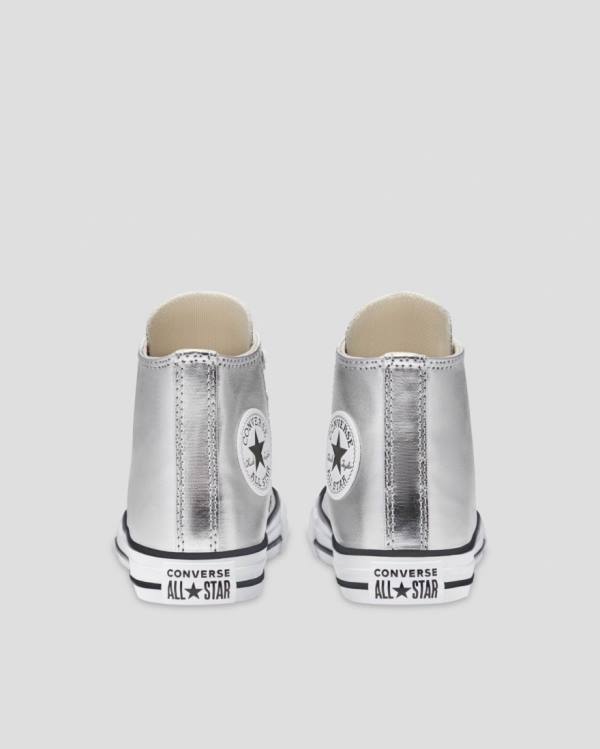 Zapatillas Altas Converse Chuck Taylor All Star Metallic Tenis Plateadas | CV-013ISL