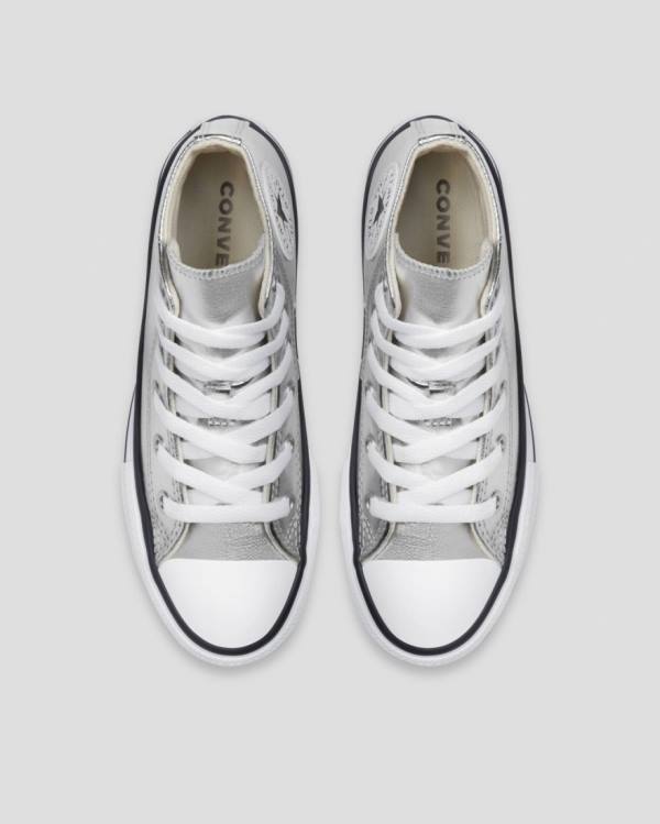 Zapatillas Altas Converse Chuck Taylor All Star Metallic Tenis Plateadas | CV-013ISL