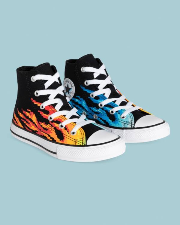 Zapatillas Altas Converse Chuck Taylor All Star Flame Print Tenis Negras | CV-041AOY