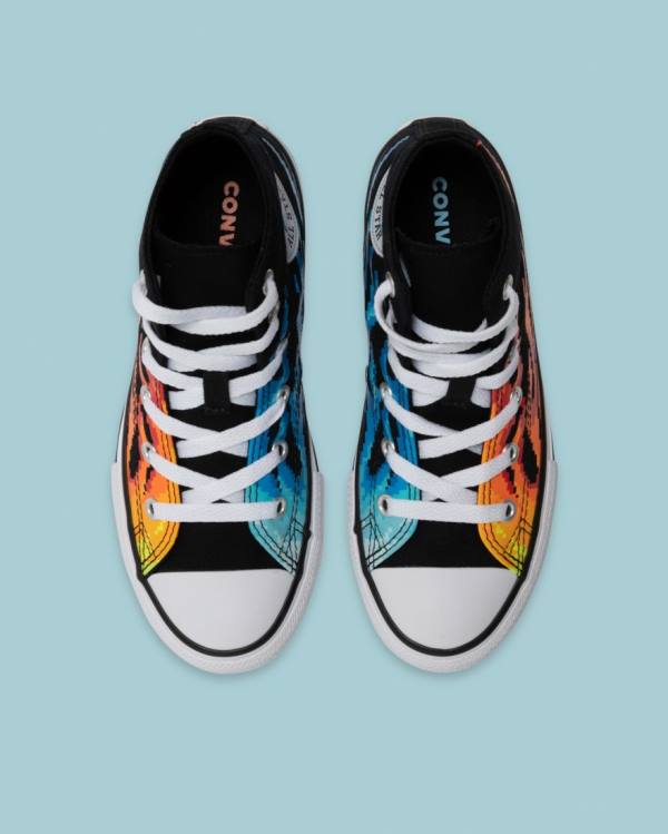 Zapatillas Altas Converse Chuck Taylor All Star Flame Print Tenis Negras | CV-041AOY