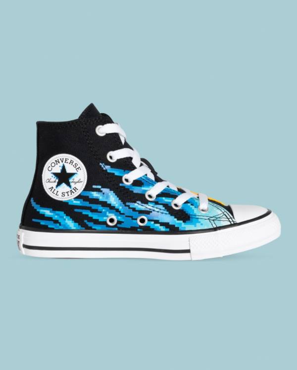 Zapatillas Altas Converse Chuck Taylor All Star Flame Print Tenis Negras | CV-041AOY