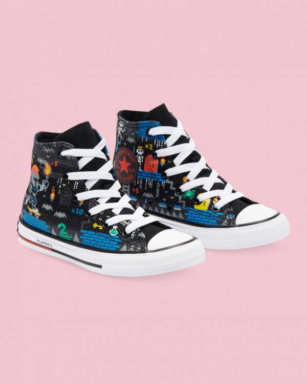 Zapatillas Altas Converse Chuck Taylor All Star Gamer Print Tenis Negras | CV-063THB