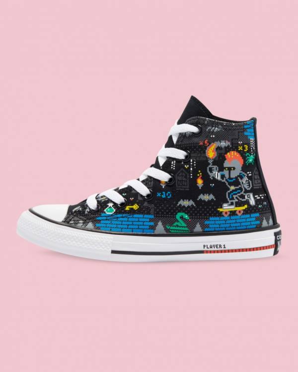 Zapatillas Altas Converse Chuck Taylor All Star Gamer Print Tenis Negras | CV-063THB