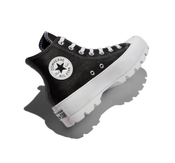 Zapatillas Altas Converse Chuck Taylor All Star Lugged Cuero Tenis Blancas Negras Blancas | CV-072ZJL