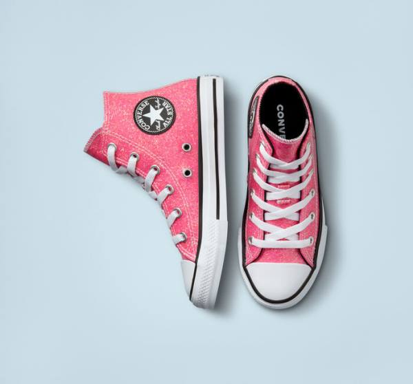 Zapatillas Altas Converse Chuck Taylor All Star Invierno Glitter Tenis Rosas Negras Blancas | CV-083HXQ