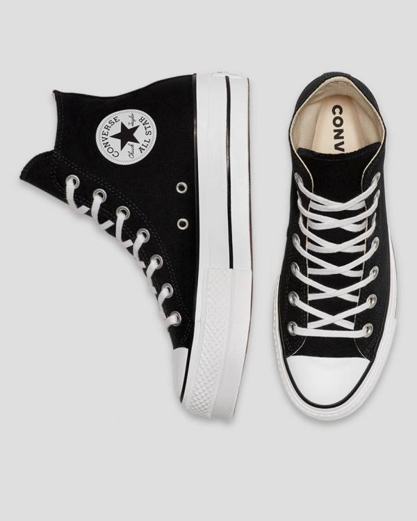 Zapatillas Altas Converse Chuck Taylor All Star Lift Lona Tenis Negras | CV-103OFS