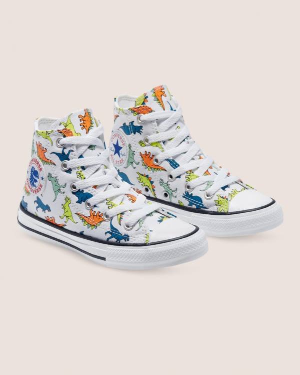 Zapatillas Altas Converse Chuck Taylor All Star Dinoverse Tenis Blancas | CV-108BMV