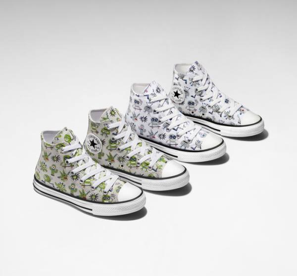 Zapatillas Altas Converse Chuck Taylor All Star Creatures Tenis Blancas Gris Azules | CV-123UFE