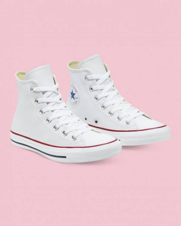 Zapatillas Altas Converse Chuck Taylor All Star Cuero Tenis Blancas | CV-126FIT