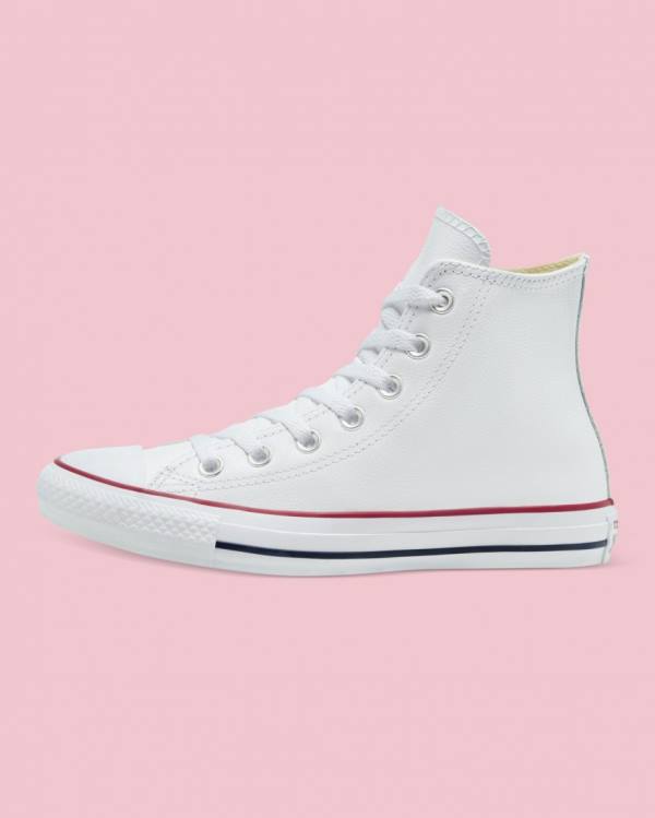 Zapatillas Altas Converse Chuck Taylor All Star Cuero Tenis Blancas | CV-126FIT